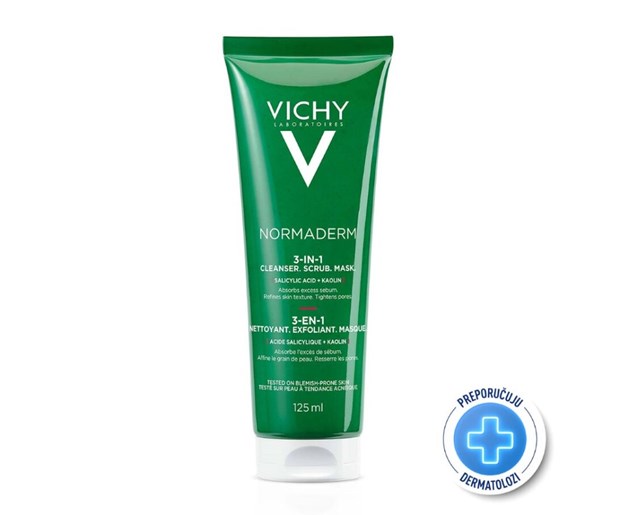 Vichy Normaderm 3u1 piling maska krema za čišćenje 125ml
