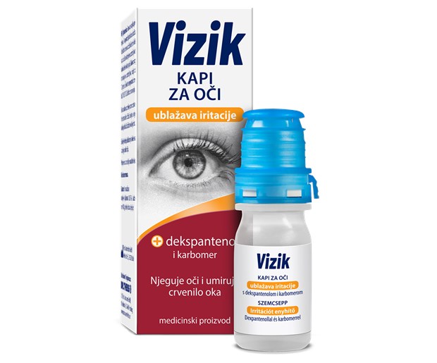 Vizik kapi za oči za ublažavanje iritacija