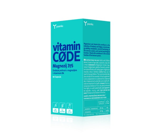 Yasenka vit CODE magnezij 375 kapsule